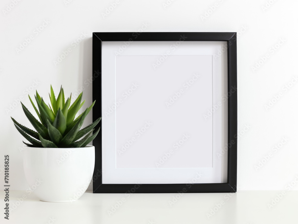 Minimalistic Image Mockup with Copy Space and Black Frame