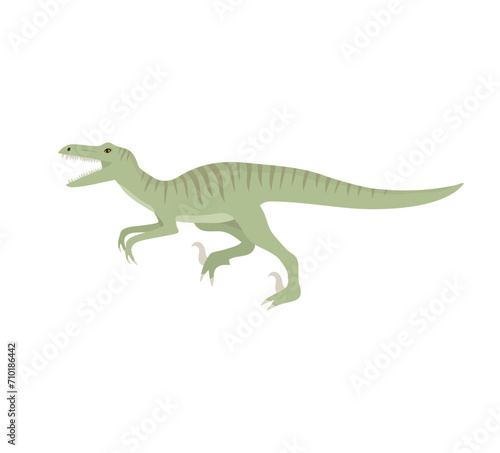Vector hand drawn flat velociraptor dinosaur isolated on white background © Sweta