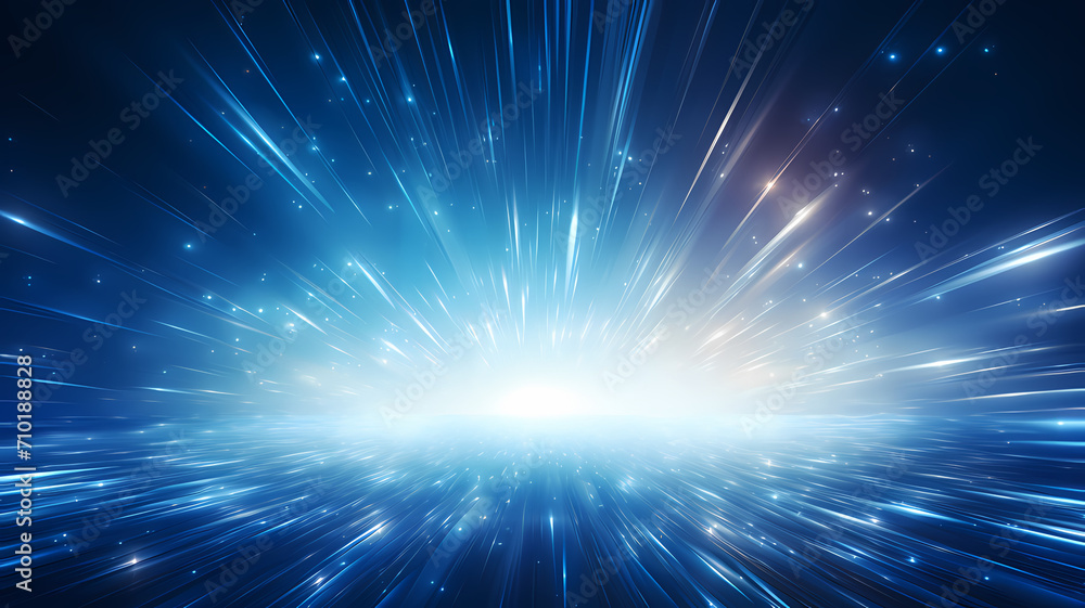 Naklejka premium modern white and blue abstract digital art background with light flare effects