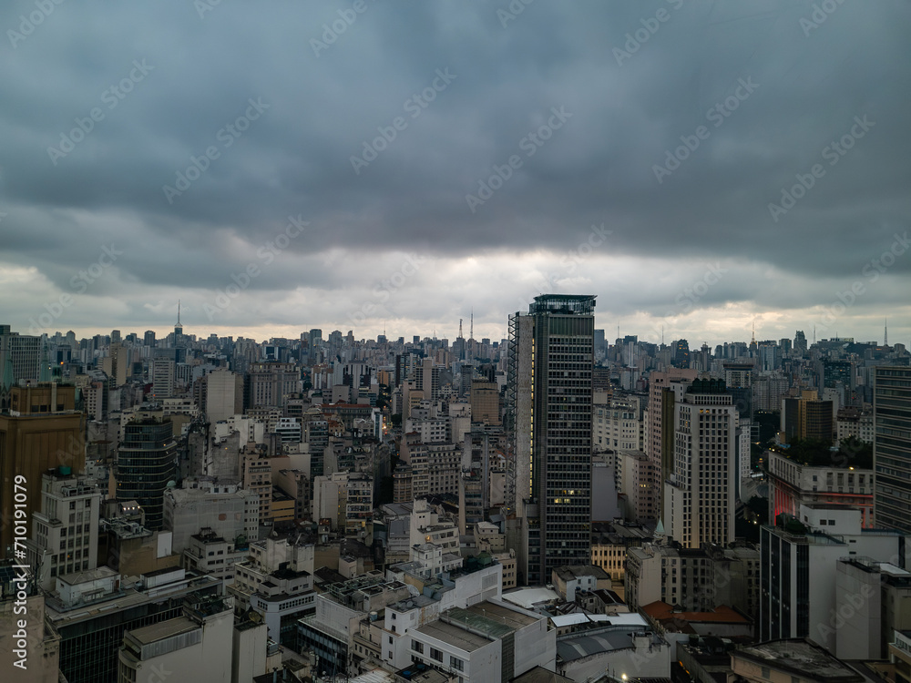 Views of São Paulo, Brazil from the window from the Mirante do 26 observation deck