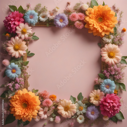 frame of flowers