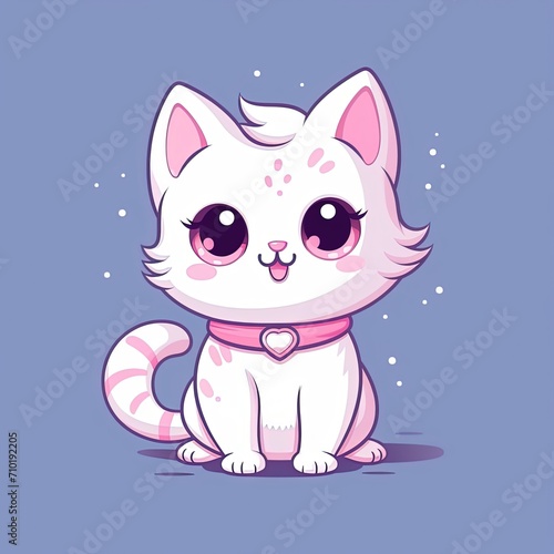 Cute cat cartoon pastel colors
