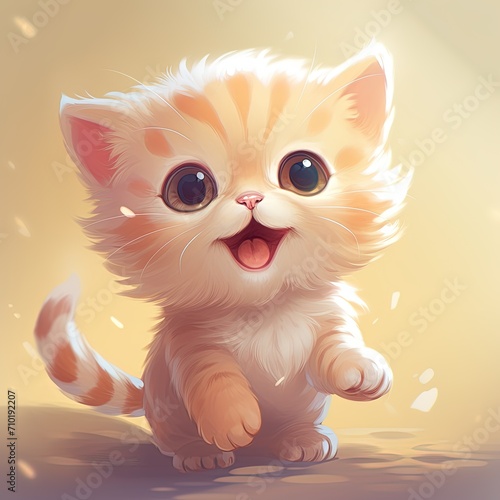 Cute cat cartoon pastel colors