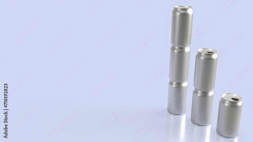 The aluminium can bar chart for food and drink or Business concept 3d rendering. The aluminium can bar chart for food and drink or Business concept 3d rendering.
