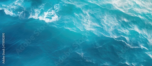Aerial view of serene turquoise sea surface. photo