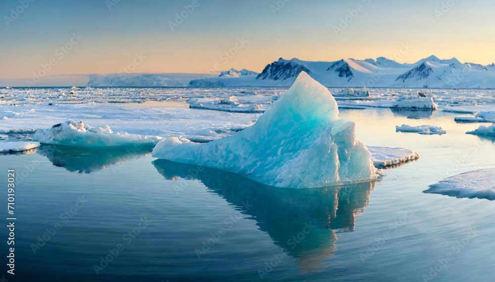 melting Arctic ice sheets, symbolizing the urgent threat of global warming and climate change in our rapidly changing world - obrazy, fototapety, plakaty 
