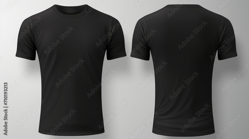 Black t shirt mockup template for design print, front and back view ...