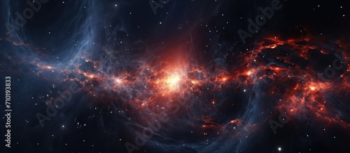 4K rendering of Milky Way stars, nebula, and a space quasar with a black hole. photo