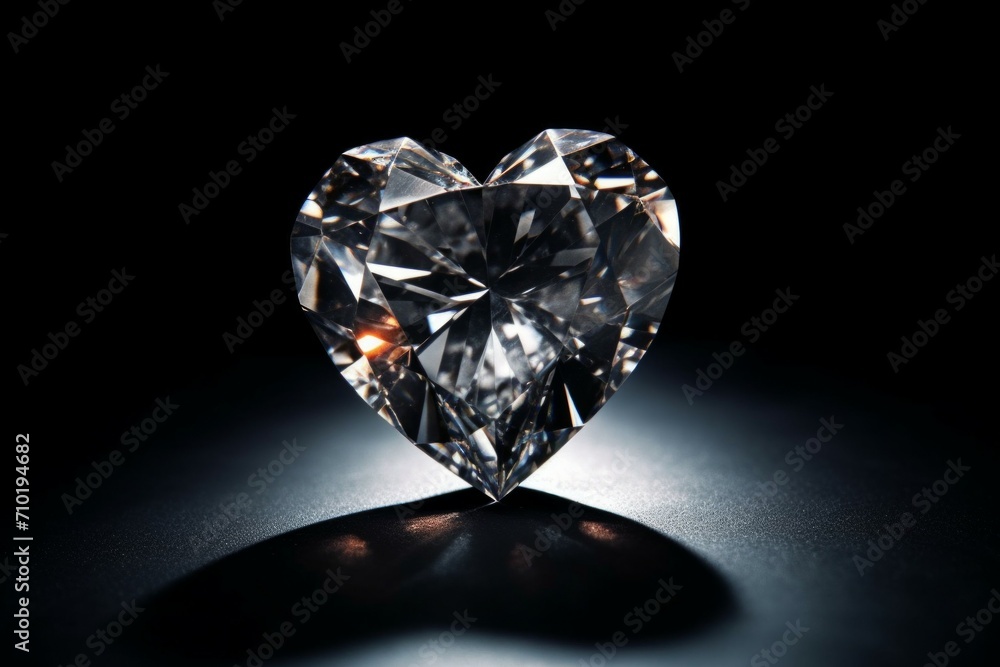Heart shaped gemstone. Background with selective focus and copy space Heart shaped gemstone. Background with selective focus and copy space