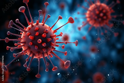 Virus infected by virus. Background with selective focus and copy space