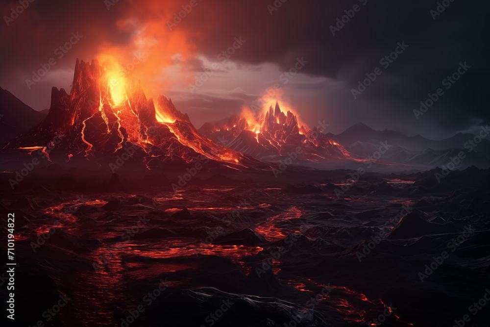 A 3D loop Volcanic eruptions in Iceland