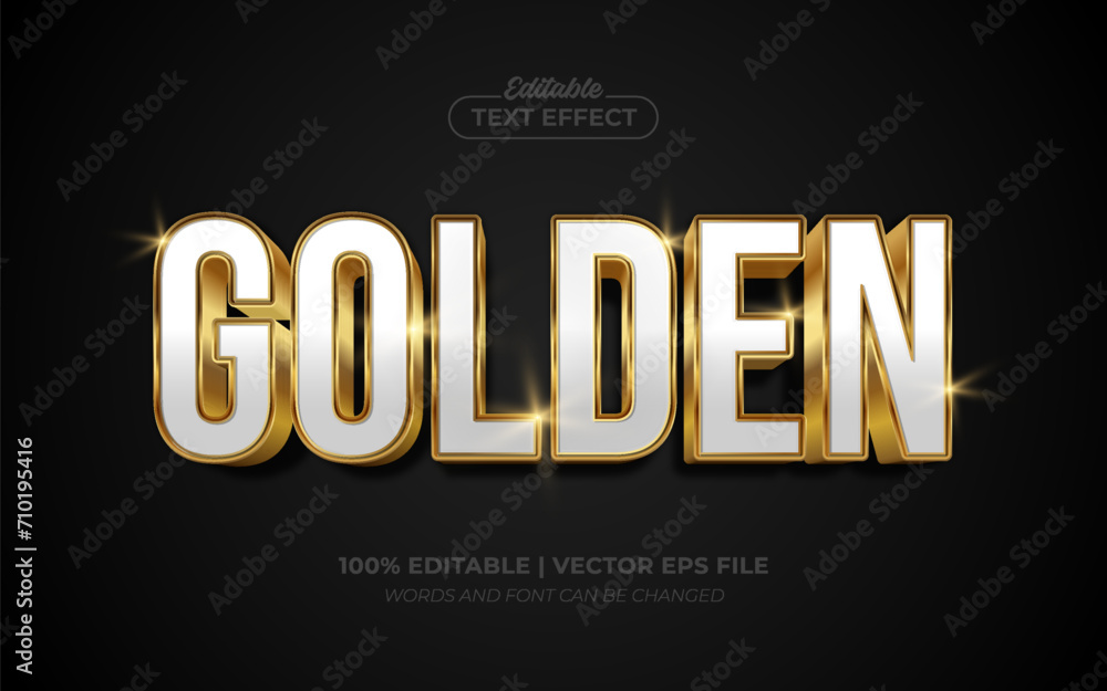 Golden Shiny 3D Editable Text Effect Style Premium Vector