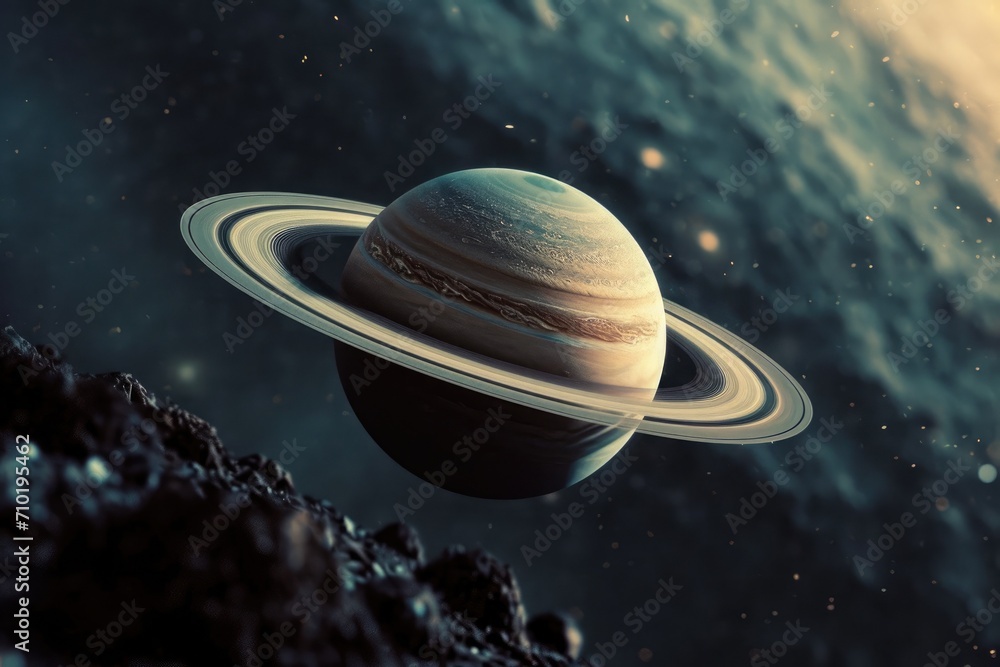 Planet Saturn in space Planet Saturn in space