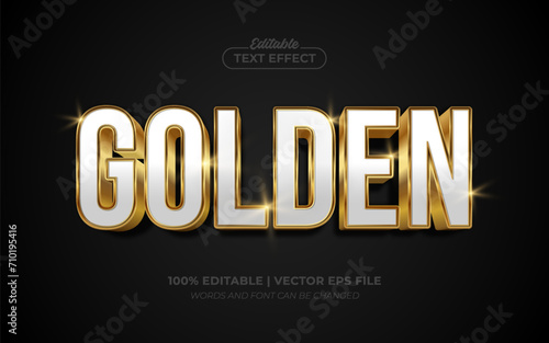 Golden Shiny 3D Editable Text Effect Style Premium Vector