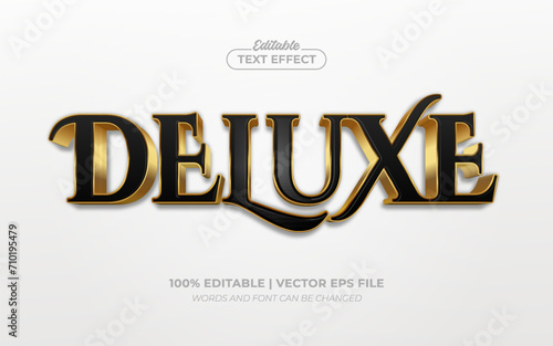 Gold Deluxe 3D Elegant Editable Text Effect Style Premium Vector