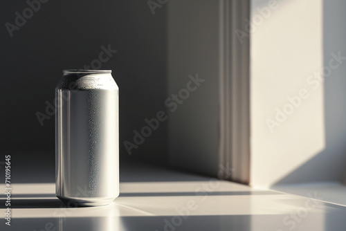 Energy drink soda can mockup template isolated on grey background