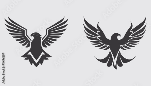 Eagle bird vector silhouette  illustration, 