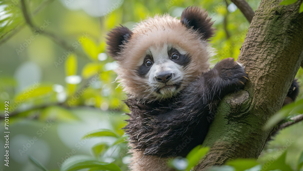 Obraz premium panda on tress in the forest