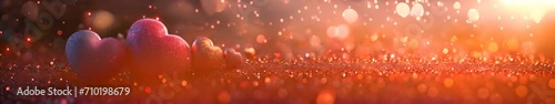 Romantic Valentine Banner with Hearts for Dating, Love, and Intimacy Websites. Ideal for Valentine's Promotions, Dating Apps, and Romantic Events.  Generative AI photo