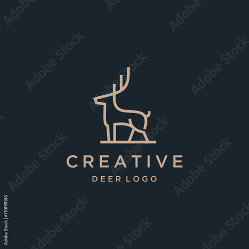 deer line art logo design