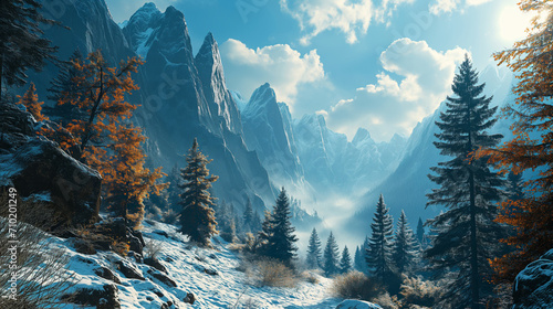 Winterzauber im Bergtal. photo