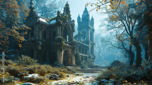 Wintergeheimnisse eines alten Anwesens.