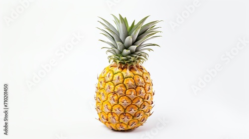 organic mini pineapple .Whole fresh pineapple fruit on white background 