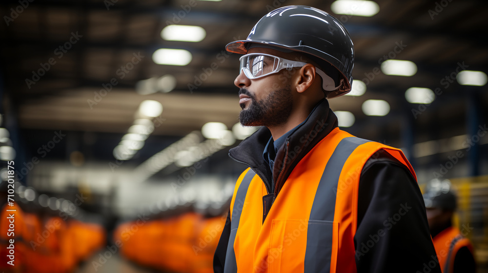 a man in a hard hat and safety vest in a factory a man in a hard hat and safety vest in a factory