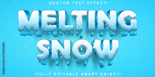 Cartoon Melting Snow Vector Fully Editable Smart Object Text Effect