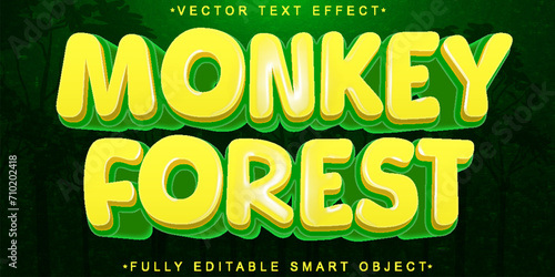 Photography Cartoon Yellow Forest Vector Fully Editable Smart Object Text Effect