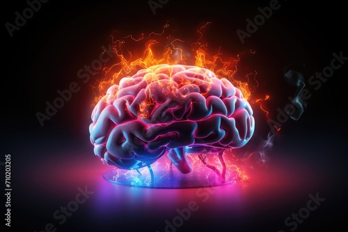 Neurological diagnostic techniques and neuroimmunotherapy. Neuro ophthalmology and neurovascular surgery for neural insights. Colorful abstract thinking Human Mind cognitive brain skills Aid Axon
