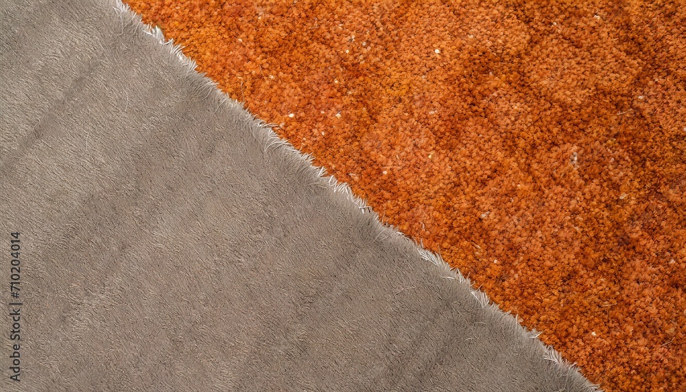 Fototapeta premium Orange blue carpet texture top wiev