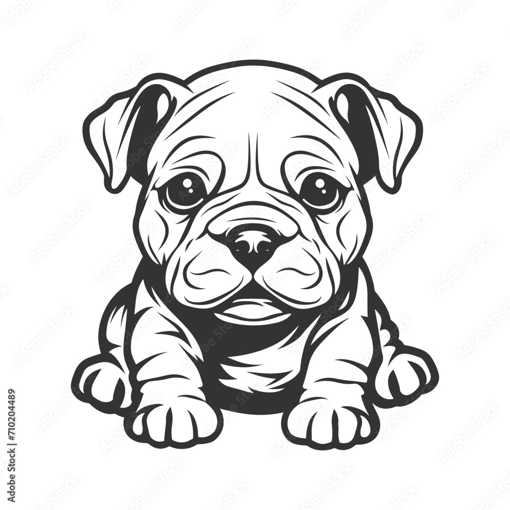 Puppy dog Illustration Clip Art Design Shape. Bulldog Silhouette Icon Vector. Puppy dog Illustration Clip Art Design Shape. Bulldog Silhouette Icon Vector.