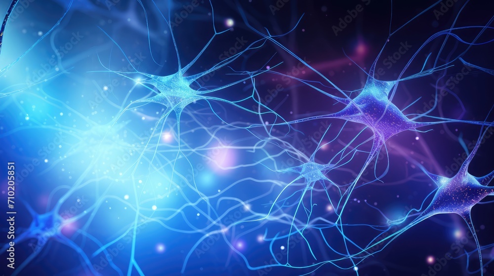 Fototapeta premium Human Mind Brain neurons Neuroplasticity transmit signals via axons & dendrites. Synapses neurotransmitters. Neural Brain Axon Neurons, ion channels. Myelin sheath speeds up signal transmission