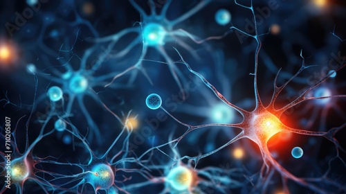 Human Mind Brain neurons Neuroplasticity transmit signals via axons & dendrites. Synapses neurotransmitters. Neural Brain Axon Neurons, ion channels. Myelin sheath speeds up signal transmission photo