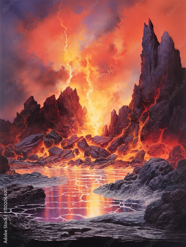 Fototapeta premium Eruptions Framed: Volcanic Rocks Wall Prints