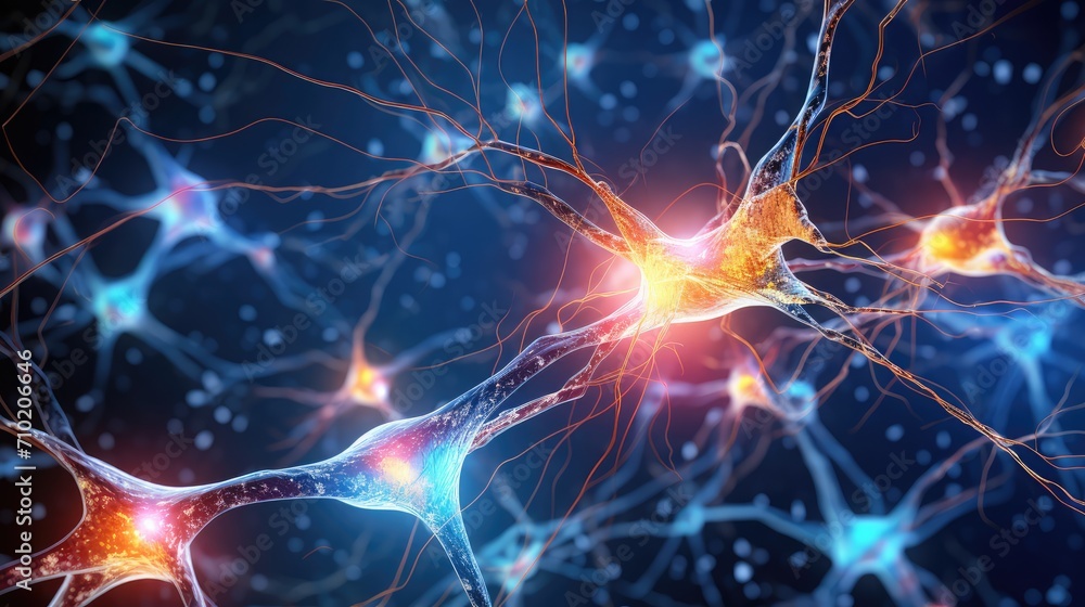 Complex Neuronal Network Neurons Synapses In Brain. Explore Neural ...