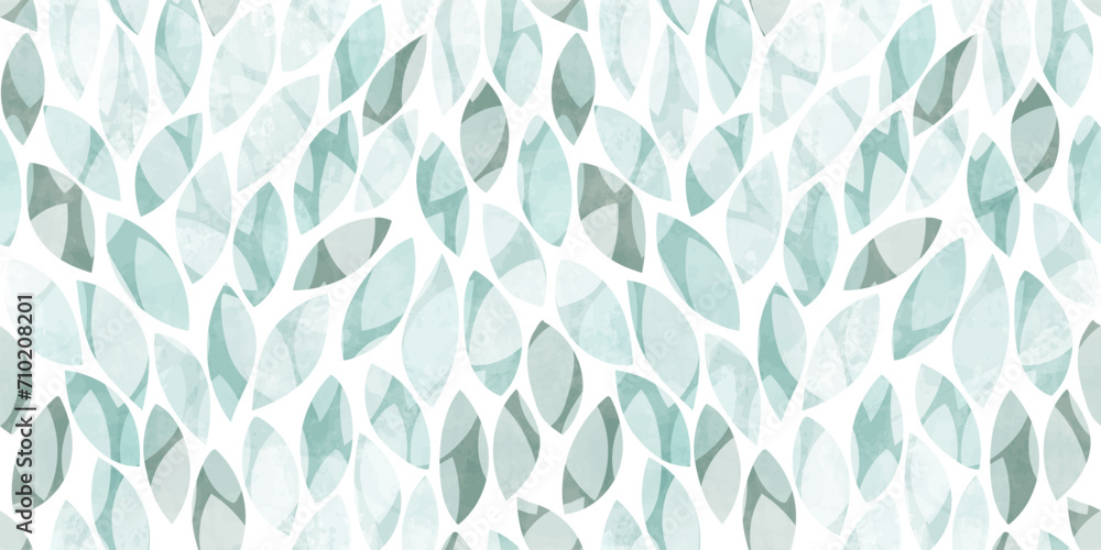 Watercolor leaves seamless vector pattern. foliage tea leaves background, textured jungle print