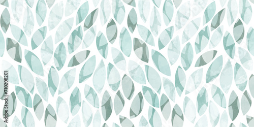 Watercolor leaves seamless vector pattern. foliage tea leaves background, textured jungle print