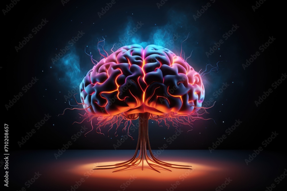 Brain regions: hippocampus, amygdala, frontal, parietal, temporal, occipital lobes, Broca's and Wernicke's areas, corpus callosum, basal ganglia. Neurotransmitters include glutamate GABA amino acid - obrazy, fototapety, plakaty 
