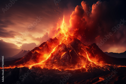 wizard, chinese ink style, amazing epic ancient theme, cinematic, stunning, realising lighting and shading, vivid, vibrant, unreal engine, concept art Volcanic eruptions in Iceland