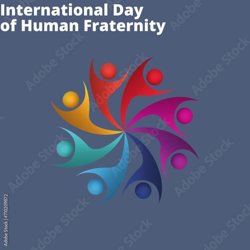 International Day of Human Fraternity  4 February  Template for background  banner  card  poster.