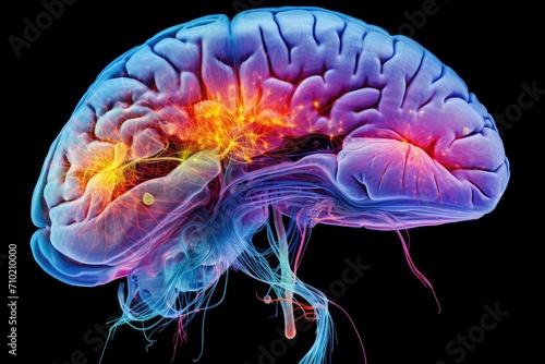 Colorful motley Brain Axon meninges and human mind skull. Neurocritical care, address neurobiology of addiction, neurocardiology, and neuroepigenetics. Neurodevelopmental neurovascular disorders. 