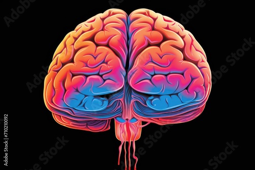 Colorful motley Brain Axon meninges and human mind skull. Neurocritical care, address neurobiology of addiction, neurocardiology, and neuroepigenetics. Neurodevelopmental neurovascular disorders.  photo