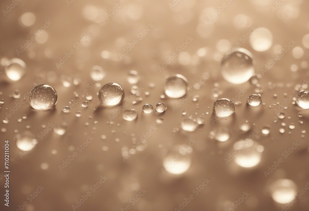 Closed eyes with beautiful fluffy eyelashes in drops of rain or dew drops close-up macro on a soft b