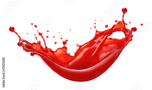 Red tomato Ketchup sauce splash isolated on transparent background. PNG file, cut out