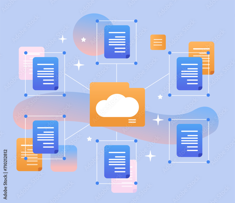 file transfer connection docs information migration access to remote documents concept horizontal - obrazy, fototapety, plakaty 