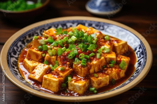 Ma Po Tofu in a ceramic bowl