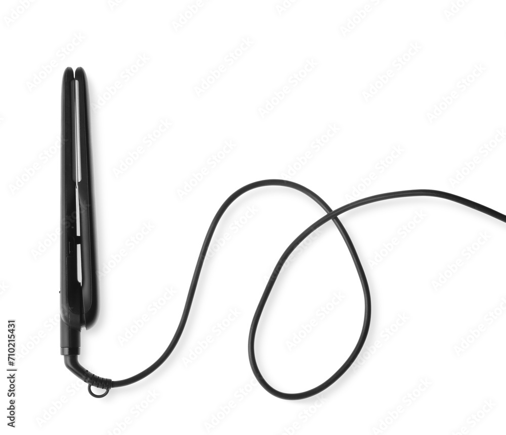 Flat iron isolated on white. Hair styling device Flat iron isolated on white. Hair styling device