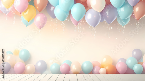 Celebration background with balloon decoration with copy space